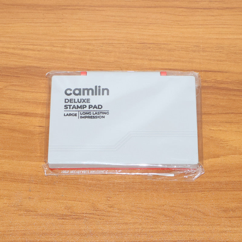 Camlin Deluxe Large Red Stamp Pad – Long Lasting Ink Pad for Clear Impressions