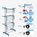 Clothes Drying Stand – Stainless Steel Foldable with Wheels | Storenzo
