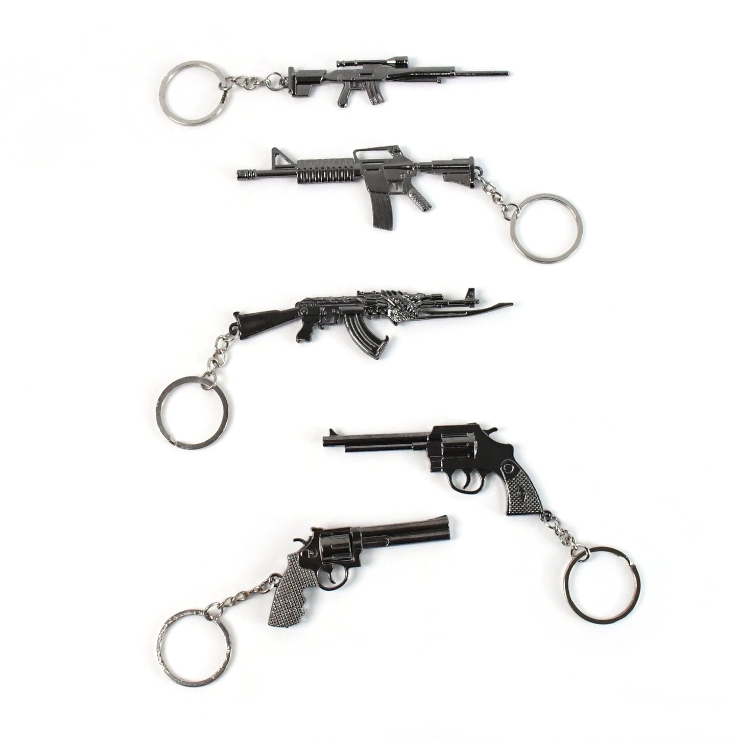 Mix Design Metal Gun Keychain With Case (1 Pc / Mix Design)