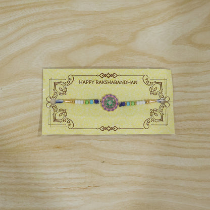 Decorative Rakhi with Floral Stone and Beads
