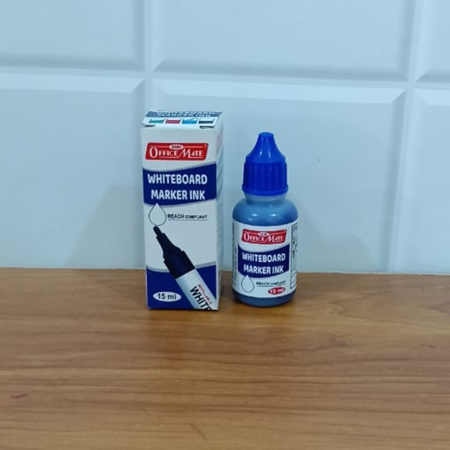 Officemate Whiteboard Marker Ink Blue – 15 ml Refill Bottle for Smooth & Clear Writing