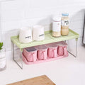 1 Tier Folding Storage Organizer Stack Shelf Rack / Kitchen Bathroom Tall Cabinet, Portable Folding Shelf with PP Metal Construction for Home and Dorm Storage