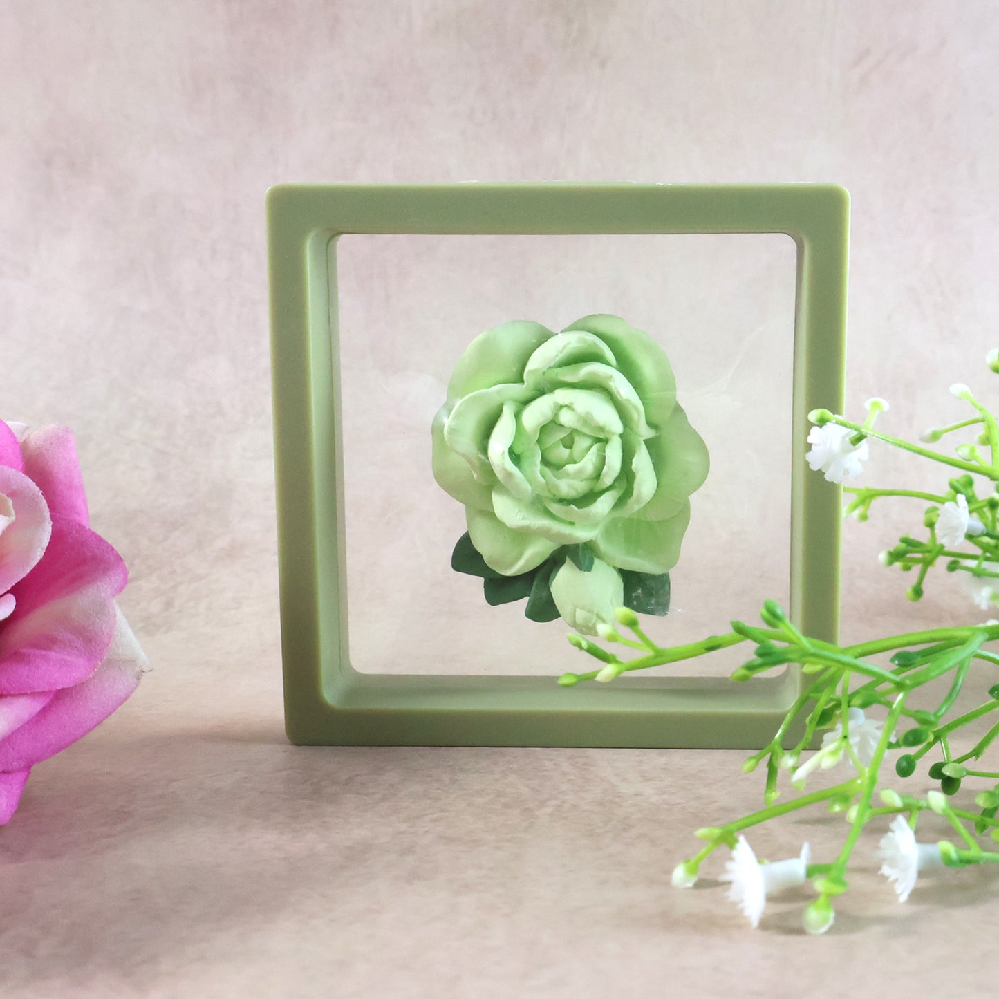 Elegant Rose Flower Car Air Freshener Clip for AC Vent with Perfume Bottle 10ML(1 Pc)