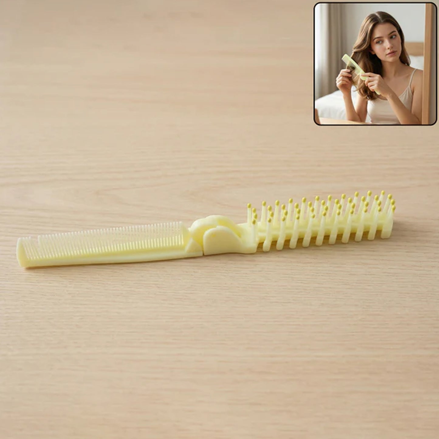 Compact foldable hair comb & brush ideal for travel