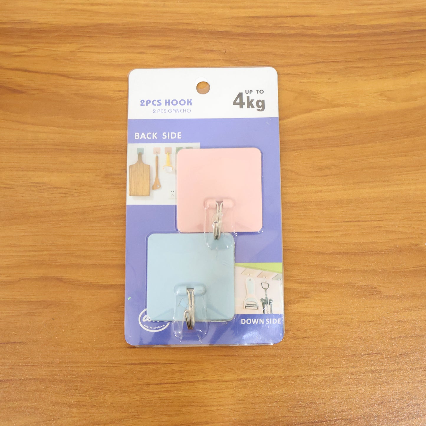 Self-Adhesive Wall-Mounted Utility Hooks (2 Pc)