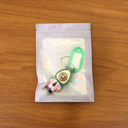 Cute Cartoon Avocado Character Keychain (1 Pc)
