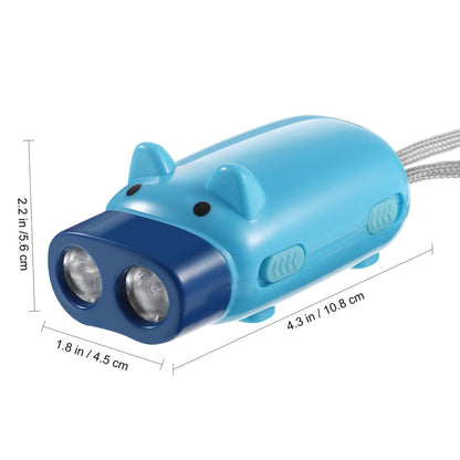 2-LED Hand Press Torch – Battery-Free Hand Crank Flashlight