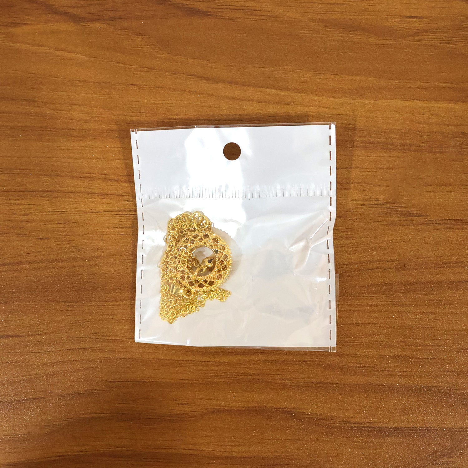 Traditional Gold-Tone Round Jhumka Pendant Chain Necklace (1 Pc)