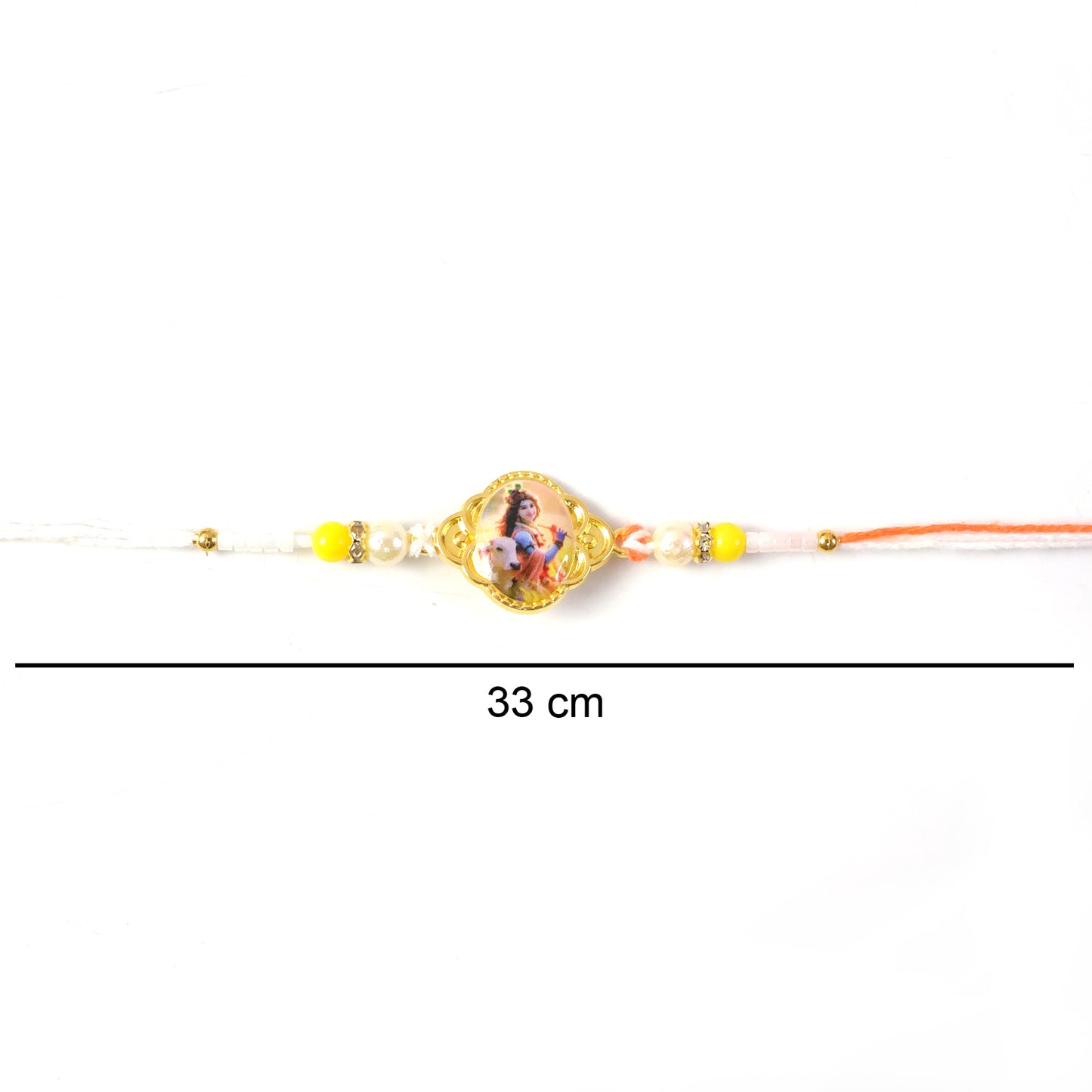 Raksha Bandhan Rakhi with Lord Krishna image and decorative design