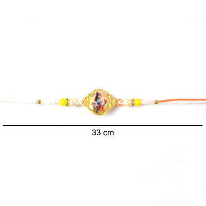 Raksha Bandhan Rakhi with Lord Krishna image and decorative design