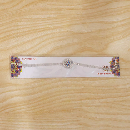Classic Crystal Studded Rakhi Bracelet for Raksha Bandhan (1 Pc)