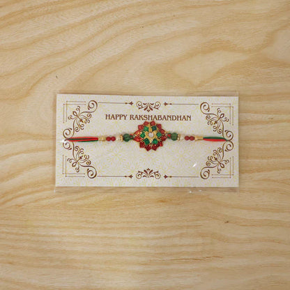 Traditional Floral Stonework Rakhi – Elegant & Durable Design