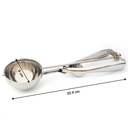 Premium Stainless Steel Ice Cream Scoop with Trigger Release –Approx 70 ML Capacity