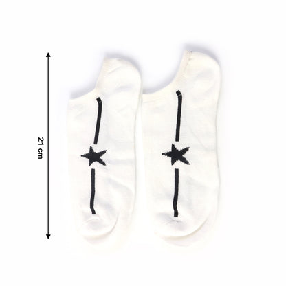 White Star Pattern Low-Cut Socks (1 Pair)