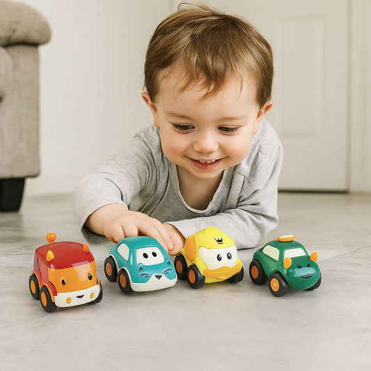 Cartoon mini car toys from Funwoods Scurry set