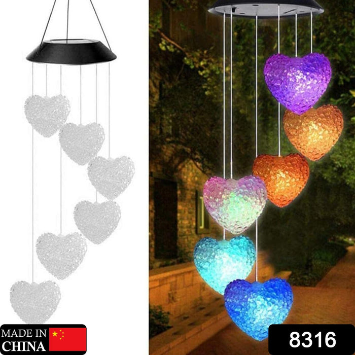 Solar Powered Wind Chimes with Lights: Outdoor Garden Decor (6 LED)