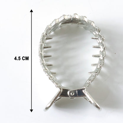 Elegant Crystal Studded Metal Hair Claw Clip (1 Pc)