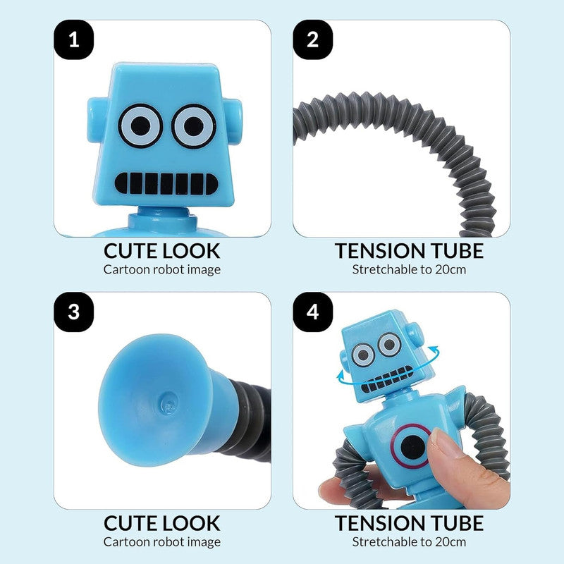 Flexible Pop Tube Robot Toy for Kids – Bendable Stretch Robot Action Figure with Movable Arms and Legs