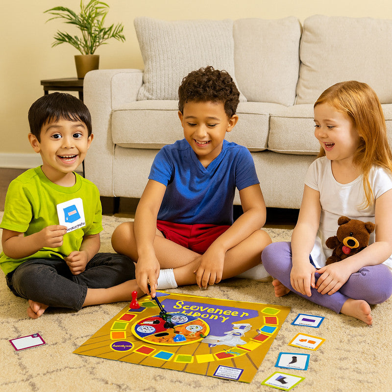 Scavenger Hunt for Kids – Fun Indoor Search and Find Board Game with Cards, Spinner, and Timer