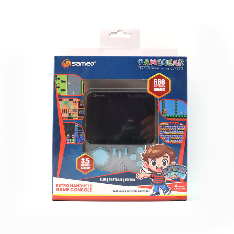 Sameo GameGear Retro Handheld Console with 666 Built-in Games – Wide-Screen Portable Gaming Device with TV Output and USB Rechargeable Battery