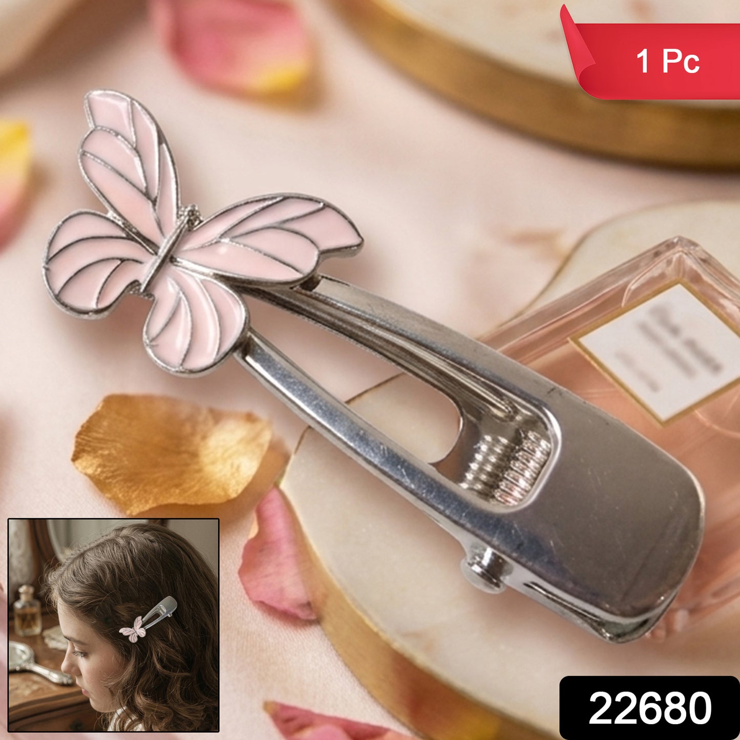Butterfly Design Metal Hair Clip (1 Pc)