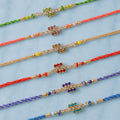 Small Square Stone Rakhi for Raksha Bandhan Gifting (Pack of 6)