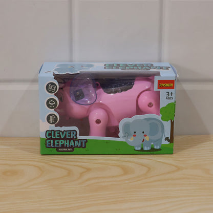 Musical Elephant Toy with Colourful Lights for Fun Indoor Playtime (1 Pc)