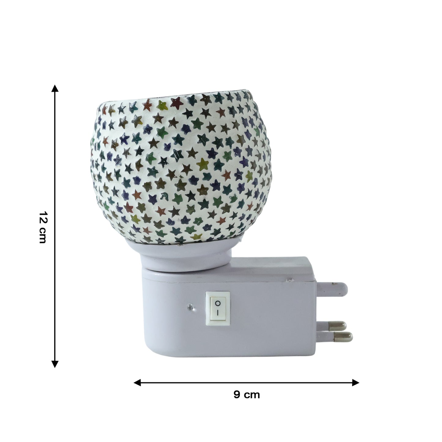 Star pattern night lamp showing decorative light effect