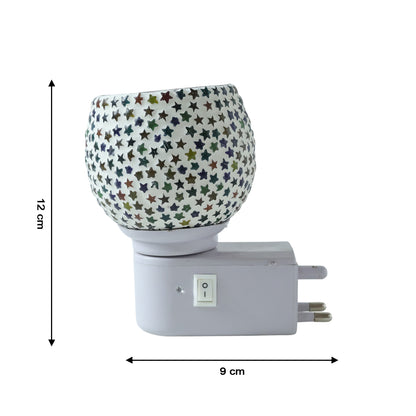 Star pattern night lamp showing decorative light effect