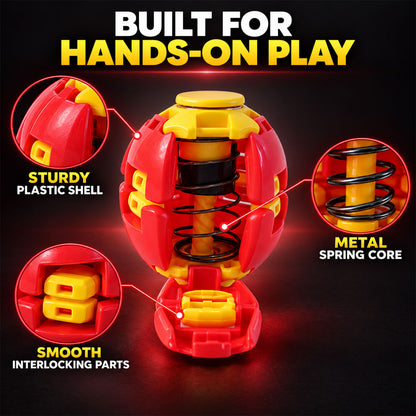 Transforming Spinner Flat Ball Toy with 360 Degree Spin for Kids and Desk Play