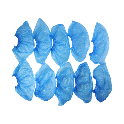 Pack of disposable plastic shoe covers 5 pairs