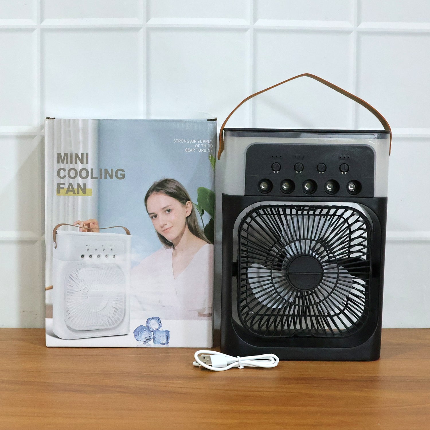 Portable Air Cooler Fan with 7-Color Light – Personal AC Fan