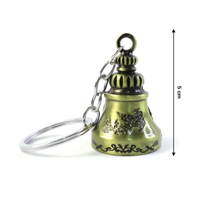 Metal Small Temple Bell Keychain, Motorcycle Bell Keychain (1 Pc / Mix Color)