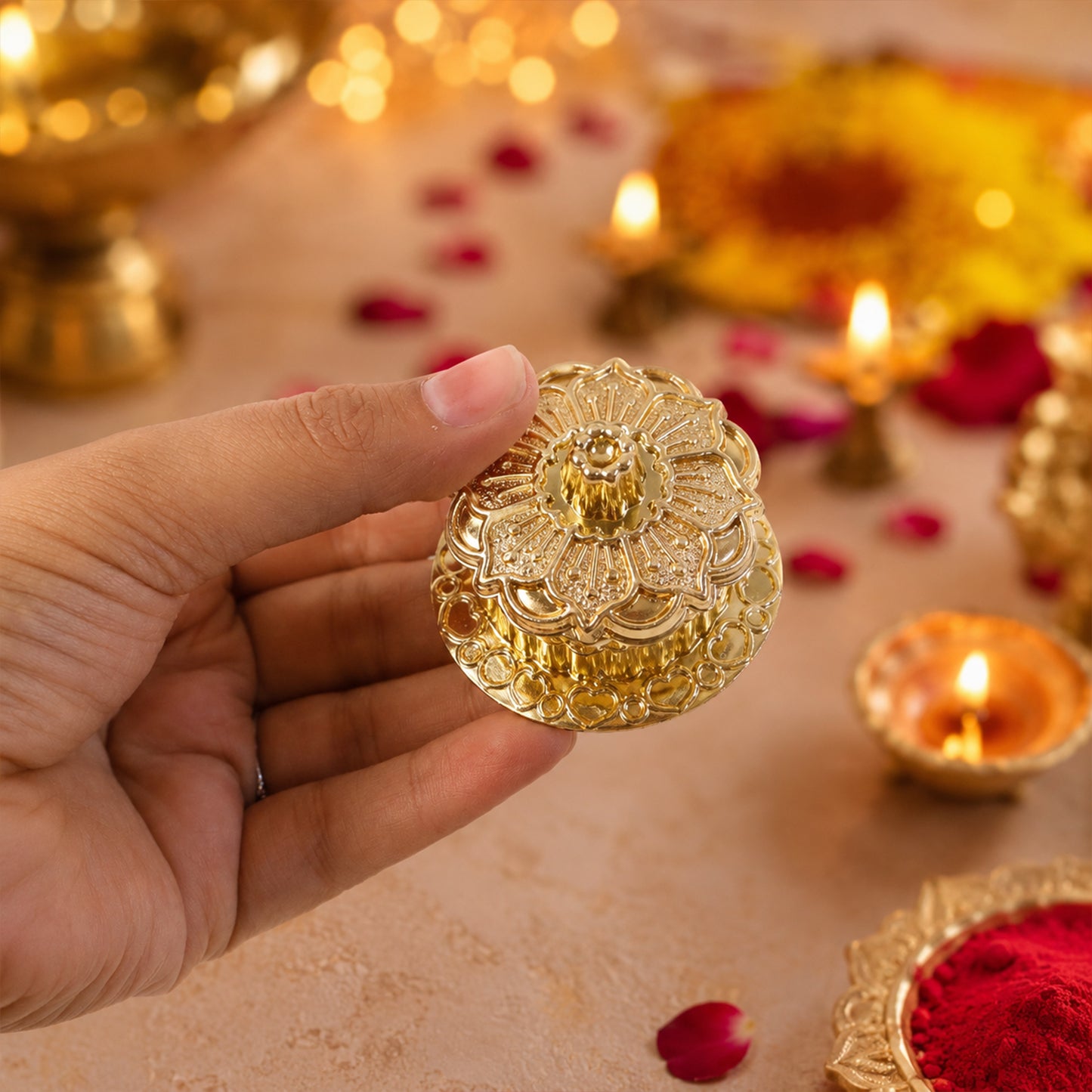 Decorative Golden Kankavati (1 Pc)