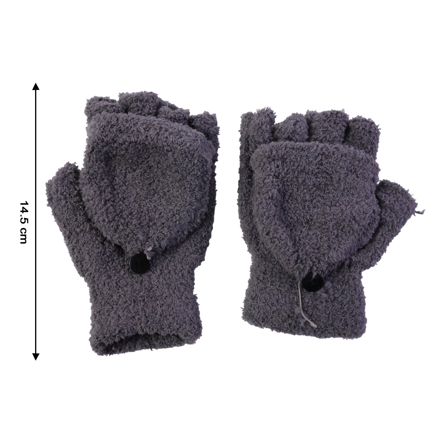 Winter fingerless gloves in use