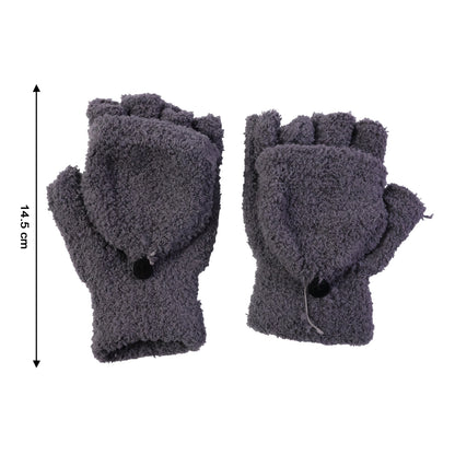 Winter fingerless gloves in use