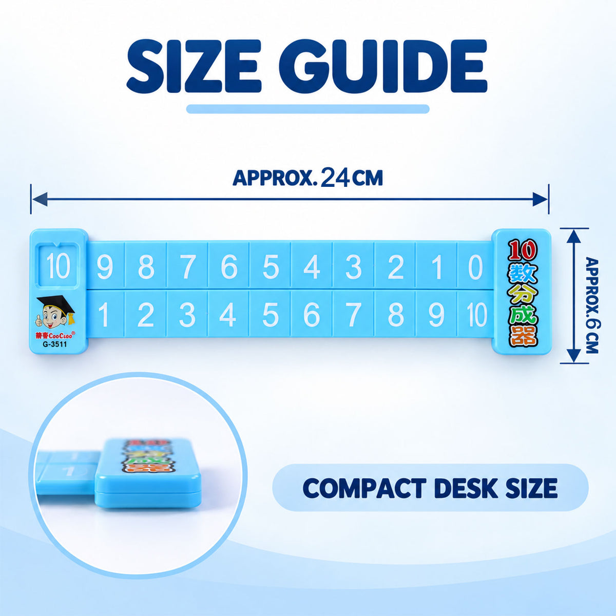 2 in 1 Math Decomposition Sliding Ruler for Addition and Subtraction Fun (1 Pc)