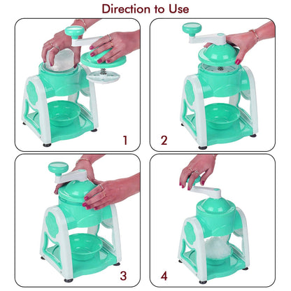 आइस गोला मेकर आइस स्नो मेकर मशीन | आइस क्रशर | स्टील ब्लेड और एंटीस्लिप ग्रिप के साथ इनडोर आउटडोर मैनुअल