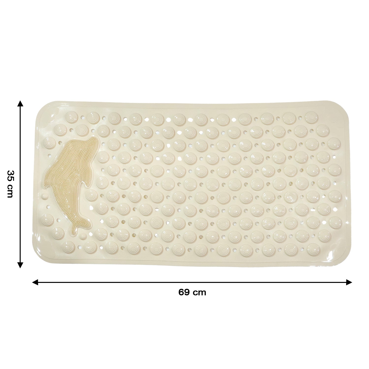 Bathroom safety bath mat on wet floor