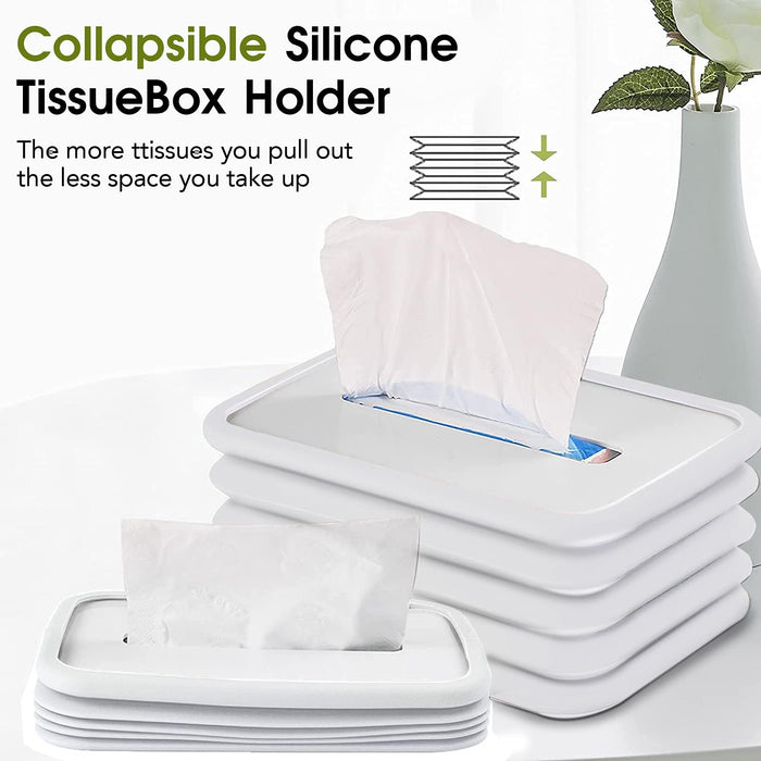 Tissues Holder Silicone Simple Tissue Box Tissues Cylinder Tissues Cube Box Tissue Holder for Bathroom Office Car Bedroom for Bathroom Room Office Car