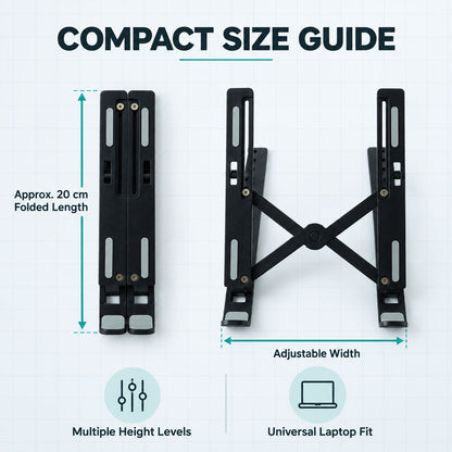 Foldable Adjustable Laptop Stand with Mobile Holder (1 Pc)