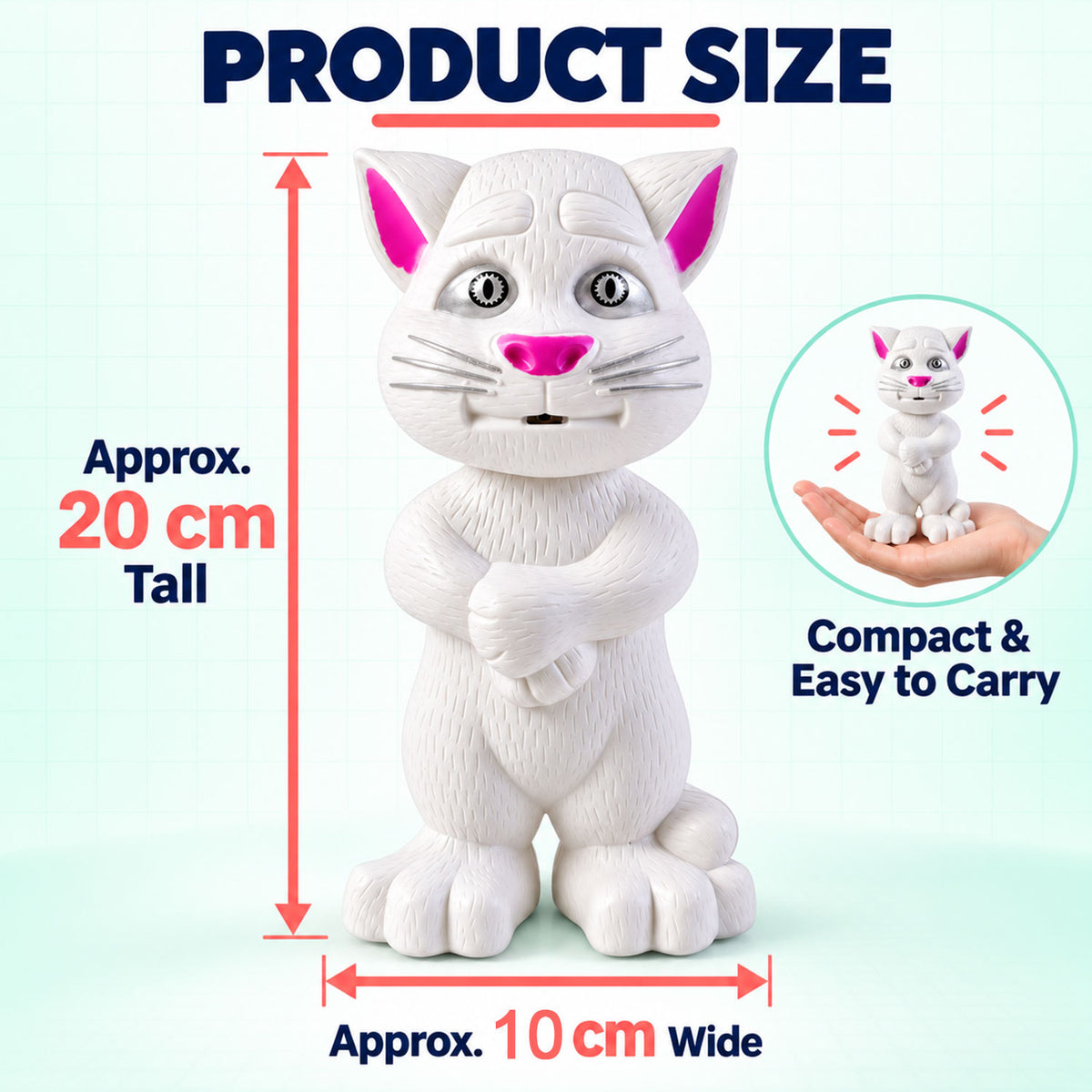 Interactive Mimicking Cat Toy that Repeats What You Say (1 Pc)