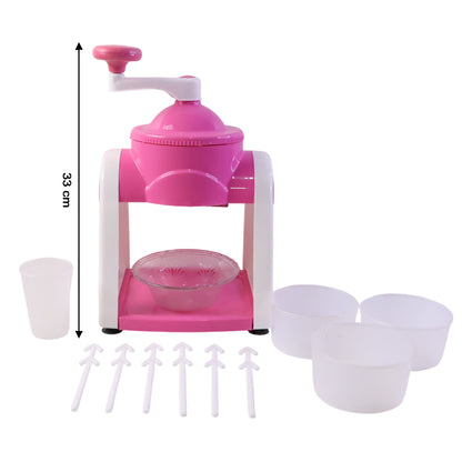 Manual Ice Crusher Machine (1 Set Pink Color)