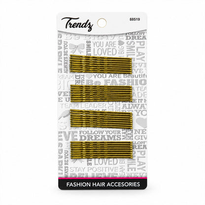gold metal wavy hair pins set