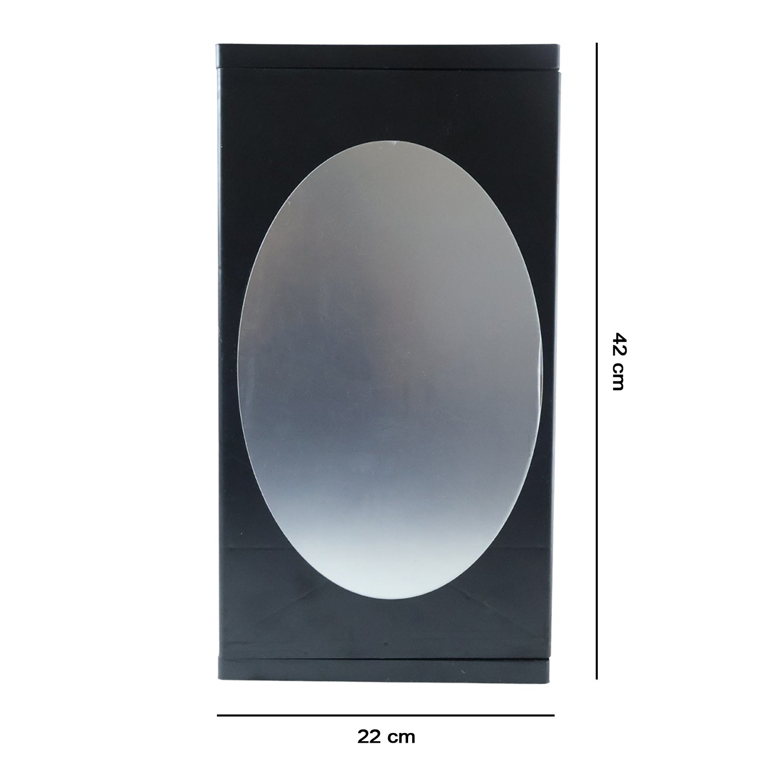 Wall Mounted Black Rotating Storage Cabinet Organizer (1 Pc, 22x42 Cm)