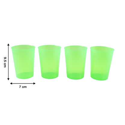 Reusable Plastic Drinking Tumblers - 4-Piece Transparent Water Cup Set
