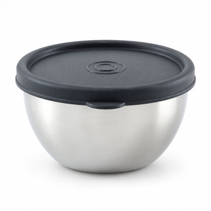 Apex Stainless Steel Food Container 400 ML with Lid, Round Storage Bowl (1 Pc)