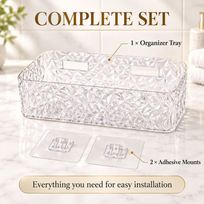 Diamond Design Bathroom Wall Rack for Toiletries and Cosmetic Storage (1 Pc)