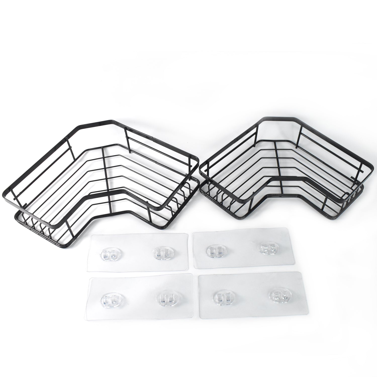 Iron Coating Self-Adhesive Corner Shelf Organizer (2 Pc)