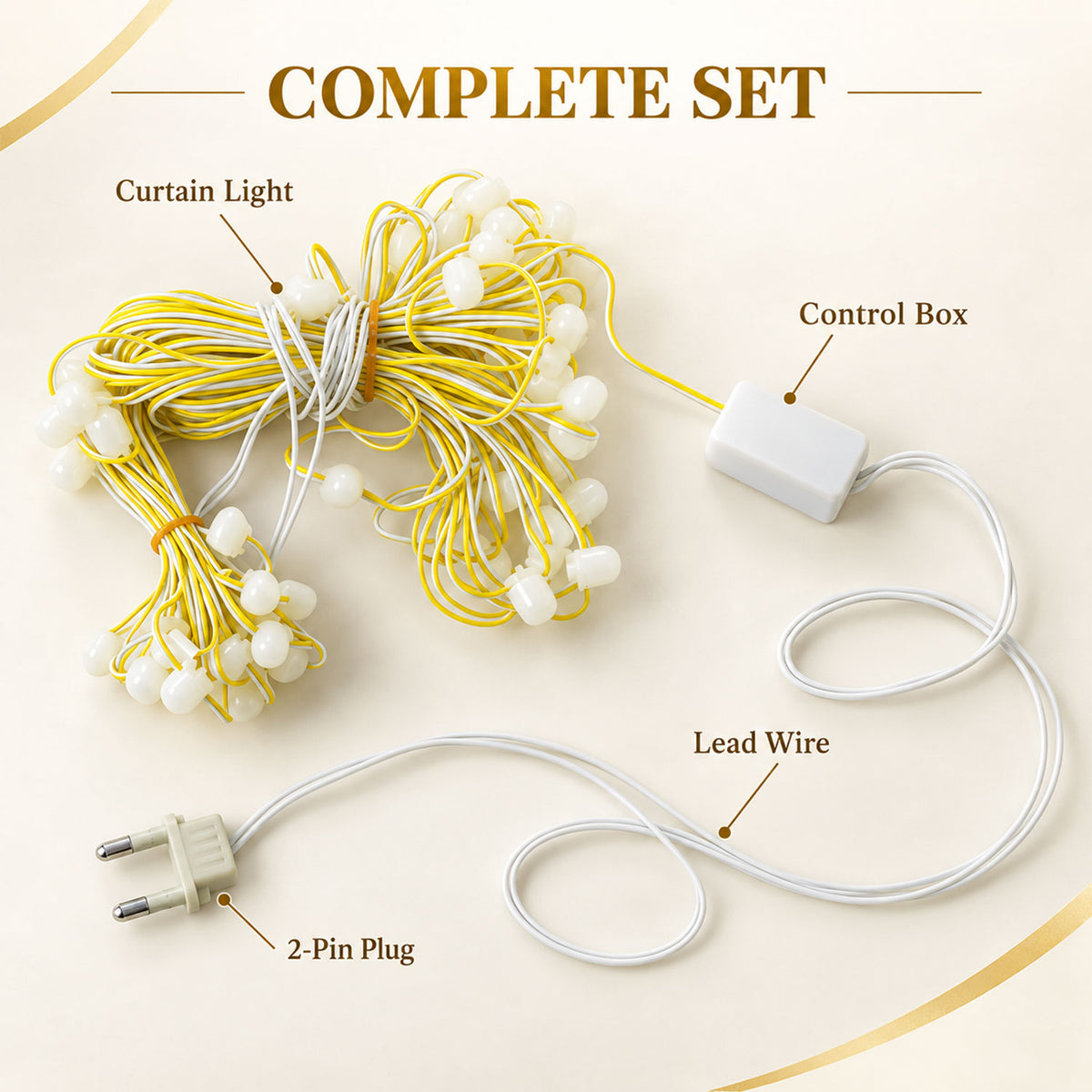 Warm White Bulb Curtain String Lights for Home Decoration (10 Mtr Approx)